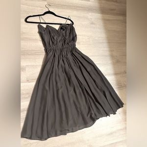100% silk charcoal grey cocktail dress in limited edition(new without tags)